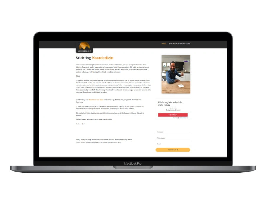 De website van Stichting Noorderlicht op desktop